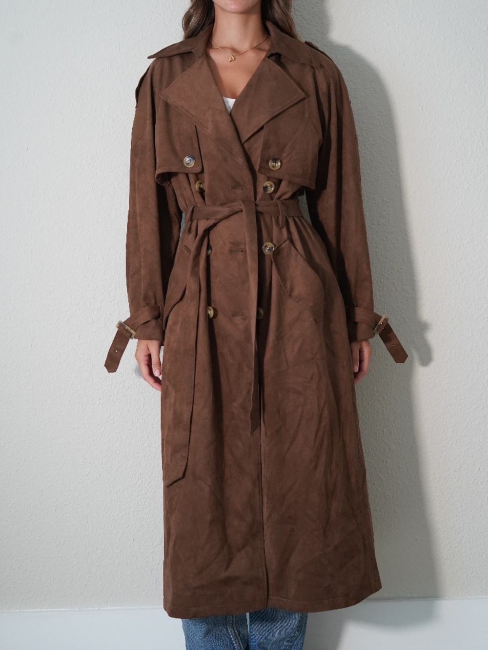 Jluxlabel Chocolate Elite Suede Coat